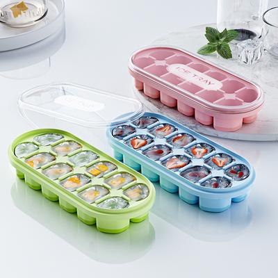 12 Grid Single-Layer Tray With Transparent Ice Storage Box Ice Cream Ice Cube DIY Homemade Refrigerated Drink Kitchen Tools