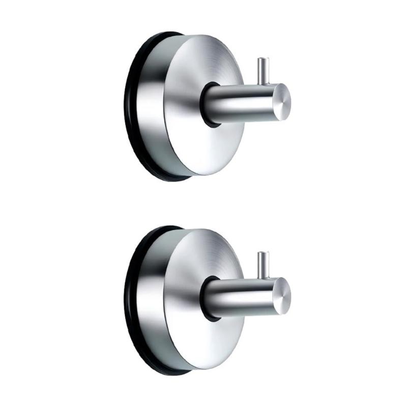 

2PCS Reusable Vacuum Suction Cup Hooks for Towels Keys Hats Removable Wreath Holder Bathroom Kitchen Organizers срібний