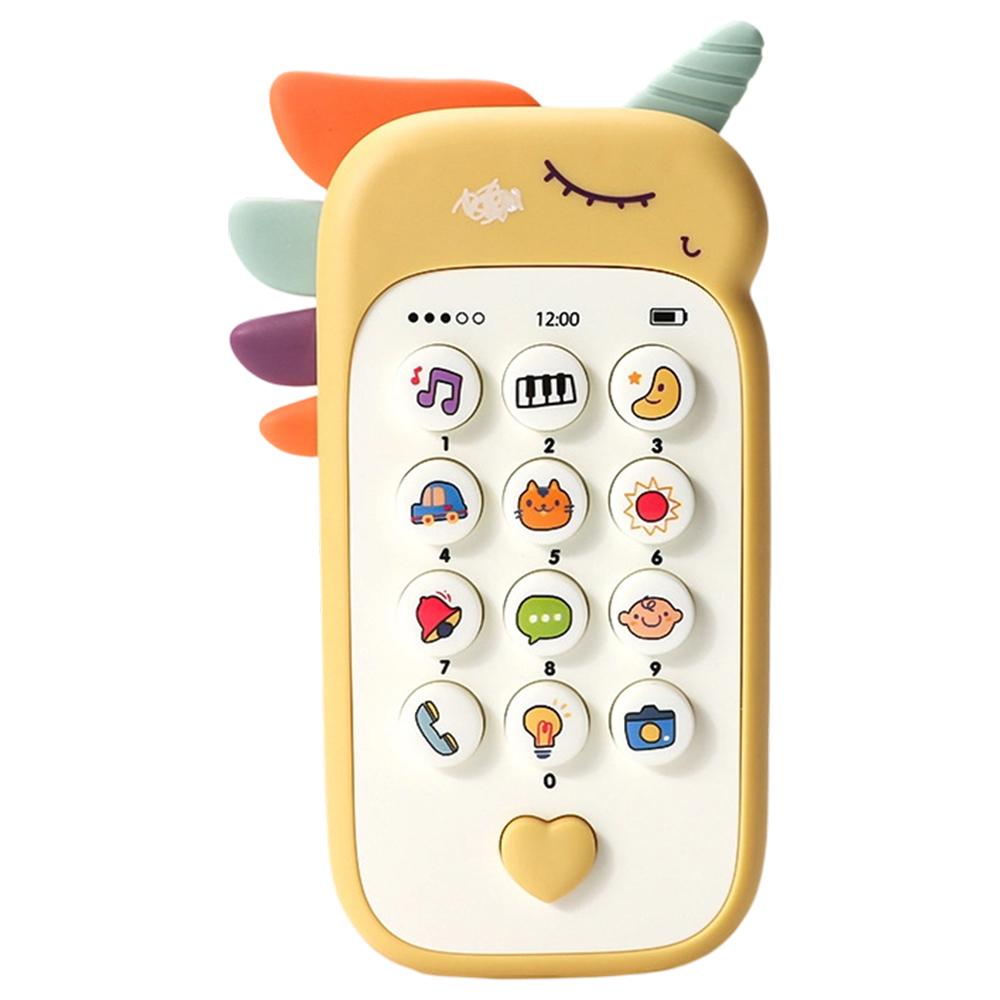 Kids Learning Phone Toy Educational Music Story Bilingual Development with Interactive Light-Up Buttons