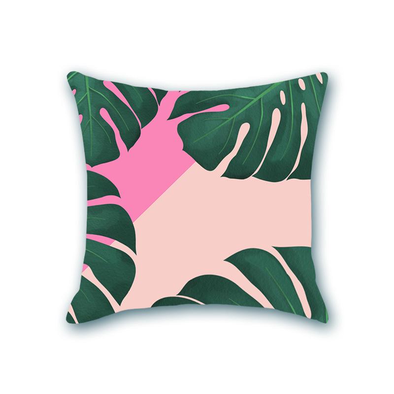 New Plant Print Decorative Imitation Super Soft Pillow Case Nordic Floral Sofa Office Bedside Cushion Cover