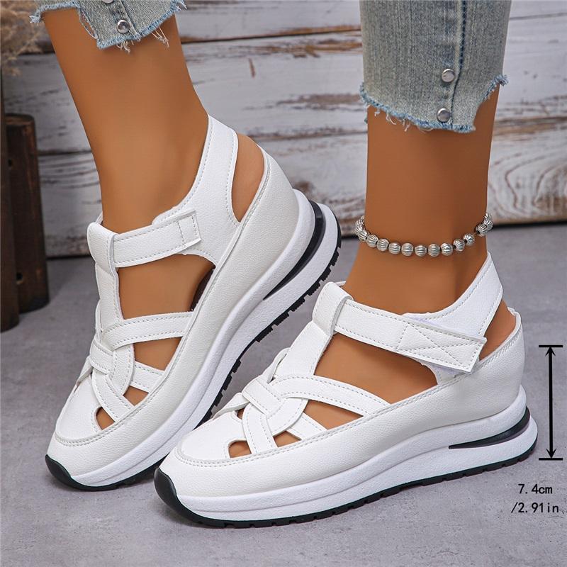 

Plus Size Women s Spring Sandals European American Wedge Heel Roman Shoes Comfortable Stylish Footwear For Summer Outdoor Casual Wear 44 білий