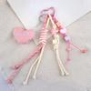 Cute Bag Charm Pendant Keyring Heart Beaded Braided Rope Keychain Bag Charm for Backpack Purse Handbag Decorations