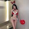 Sexy Christmas Costume Sexy Bodysuits Cosplay Santa Lingeries Hollow Out Backless Erotic Playsuit Uniform Temptation Pajamas