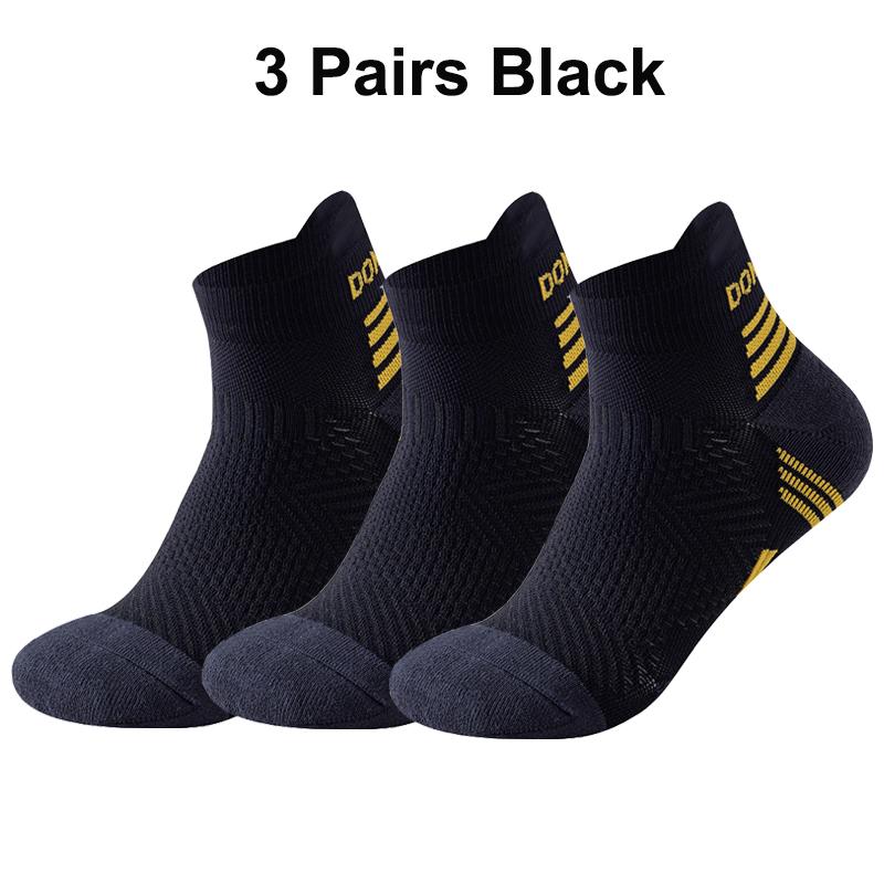 3 Pairs Marathon Running Socks Man Women Professional Sport Ankle Sock Fitness Thickened Cushioned Tube Low Cut Boat Short Socks