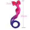 LUYING Colorful Wig, Gradient Wig Extensions, Bow Tie, Heat Resistant, Easy To Apply, Perfect for Children's Doll's Festival, Recitals, Parties, and