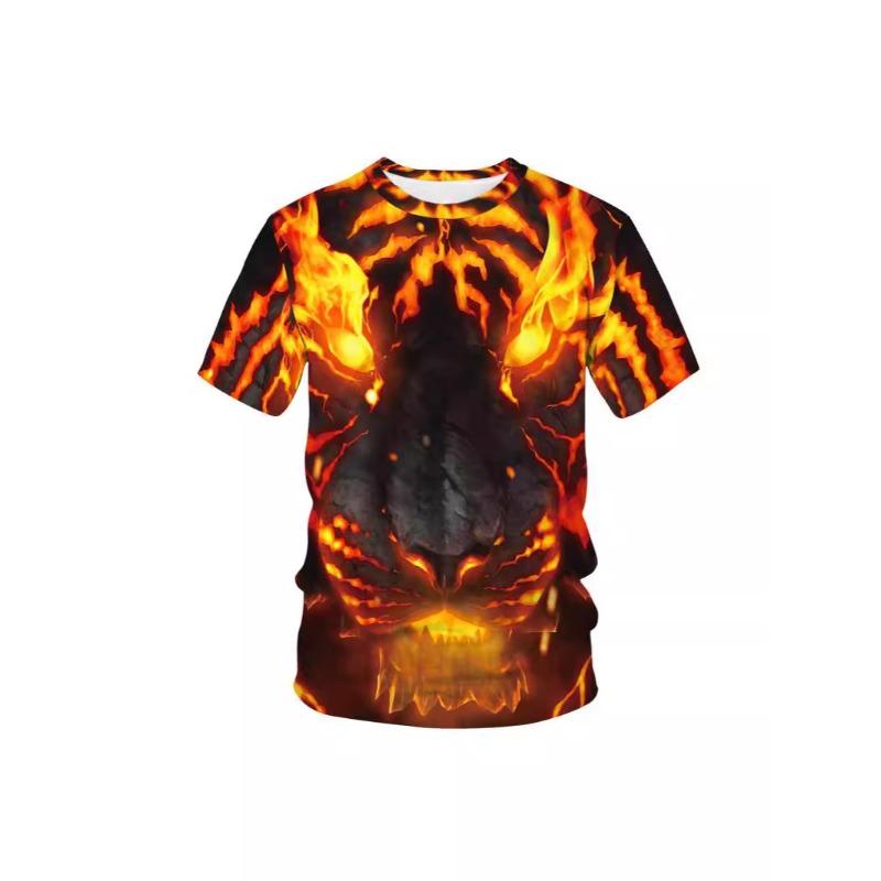 Men's 3D Printed T-Shirt Animal Leopard Wolf Tiger Pattern Print Short Sleeve O-Neck Pullover Casual Top