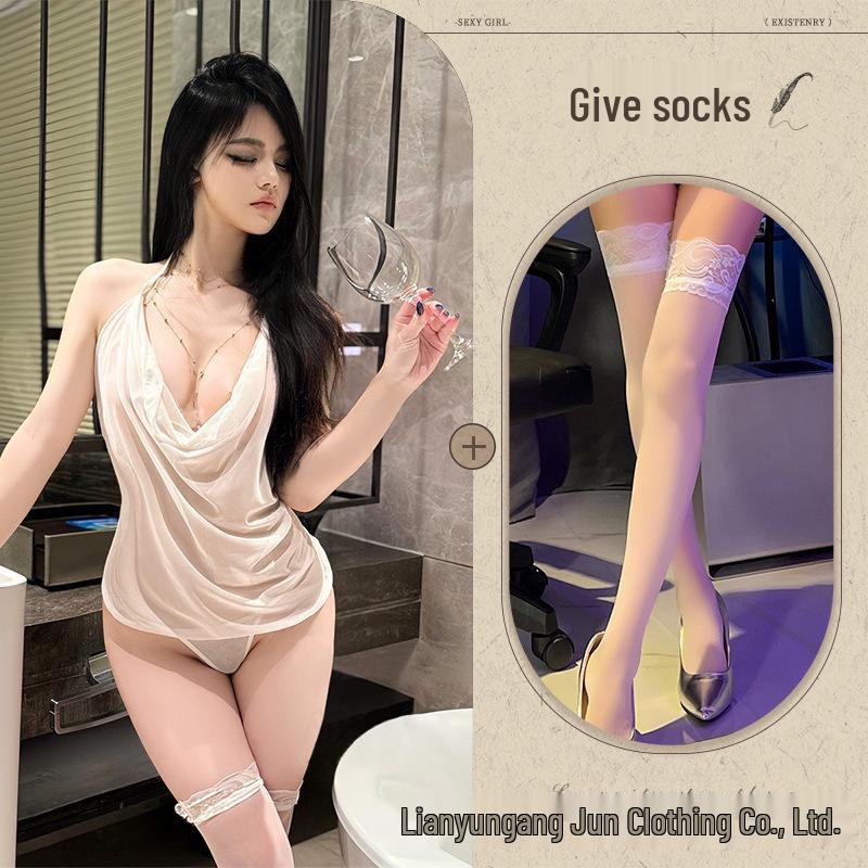 Tempting Sheer Desire Lingerie Set: Flirty Quick-Release Sleepwear