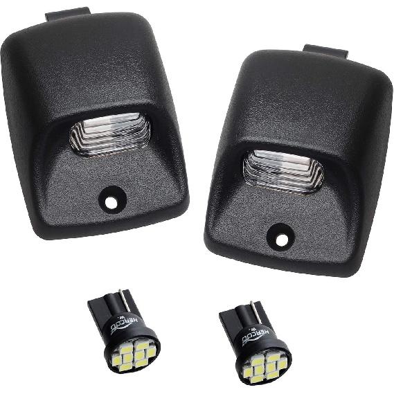 HERCOO Светодиодная лампа подсветки номерного знака, линза, белые лампочки, черный задний корпус для пикапа Tacoma 2005-2015, Tundra 2002-2013