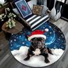 French Bulldog Round Area Rug,Carpet Rug for Living Room Bedroom Sofa Playroom Decor,Non-slip Floor Mat