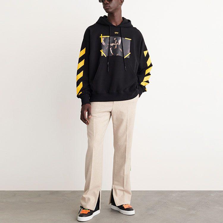 Off-White Bavlněná mikina s potiskem Caravaggio OMBB085C99FLE0081001