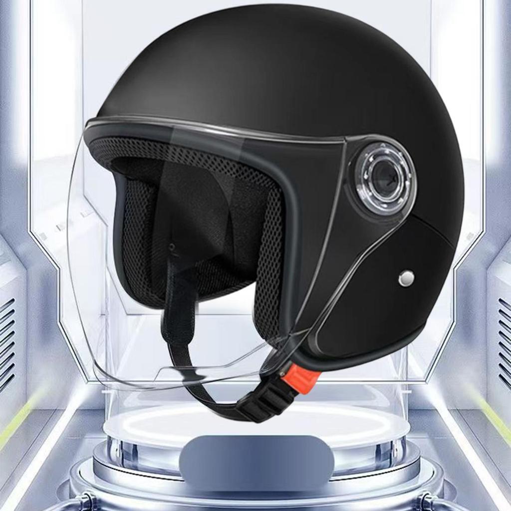 Large Motorcycle Helmet Half Face Moped Helmet Protective Gear With Visor For Women Men Adventure Outdoor Riding Scooter