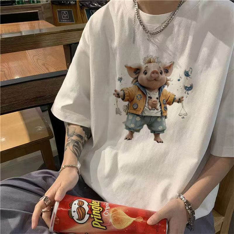 Summer new boys handsome short-sleeved t-shirt pure cotton loose round neck casual t-shirt top