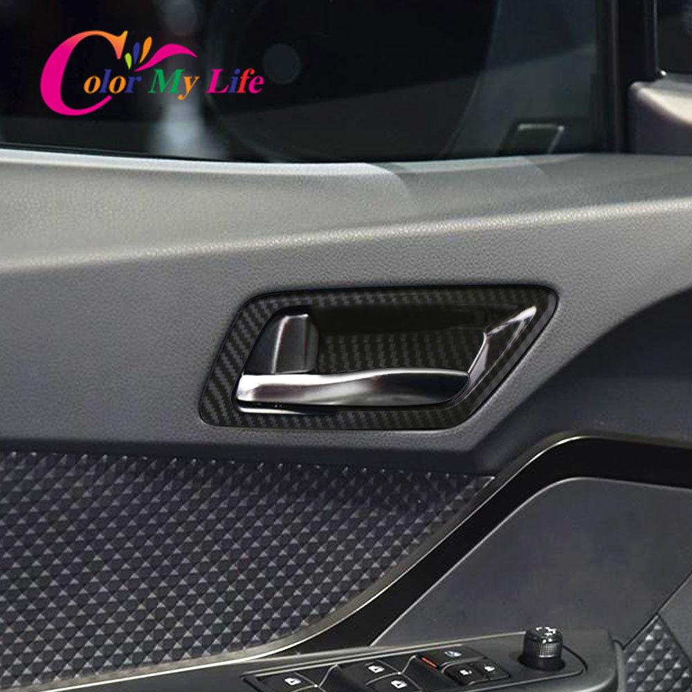 Color My Life 4Pcs/Set Inner Door Bowl Cover Interior Door Bowls Trim Sticker for Toyota C-HR CHR 2016 - 2022 Parts