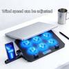 6 Quiet Fan Laptop Cooling Lighting Adjustable Foldable Laptop Cooling Pad LED Light Fan with 2 USB Port Phone Holder