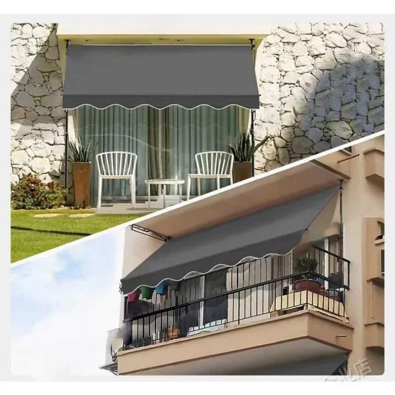 Terrace Sunshade Foldable and Retractable Sunshade Rain and Sun Protection Side Sunshade Eaves Outer Door Canopy Awning