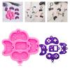 Pink Shiny Gaming Keyboard Keychain Silicone Mold for Valentine Love Gift Craft