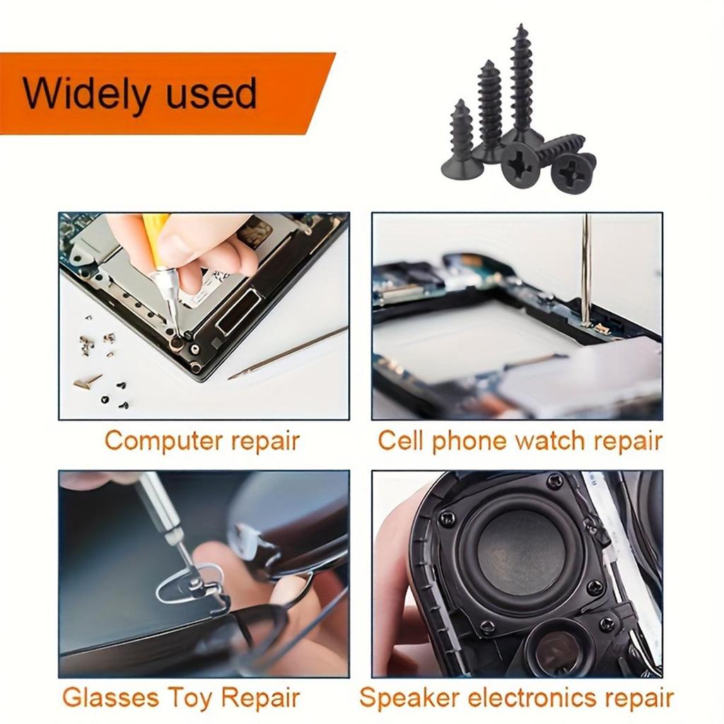 780pcs M2 Black Phillips Head Self-Tapping and Self-Drilling Screws with National Standard Certification