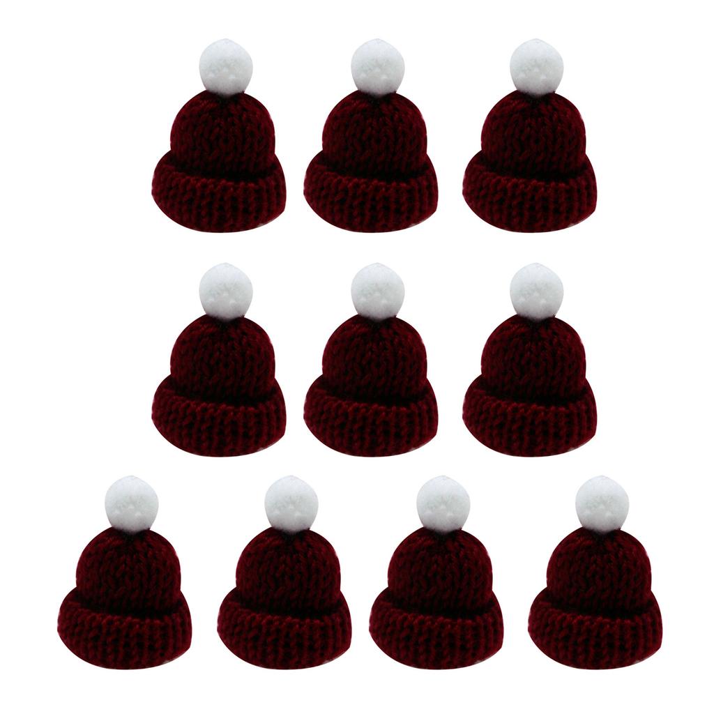 Collection of 10 Mini Knitted Hats for DIY Crafts Decorations for Home Bedroom Crafts Making Supplies