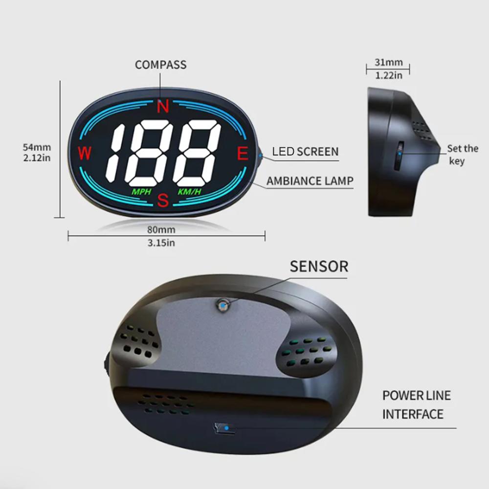 H2 HUD Head-Up-Display GPS Digitaltacho für Auto Motorrad Geschwindigkeitsmesser MPH KM/H USB Plug and Play Auto elektronische Geräte