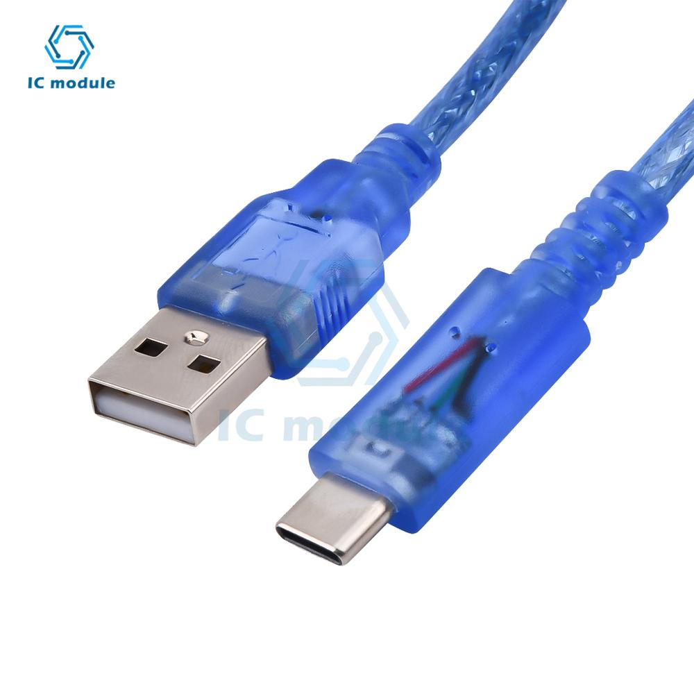 30cm USB 2.0 Male To Type C Male USB Cable Foil Braided Shielding Data Transfer Cable Adapter Cord