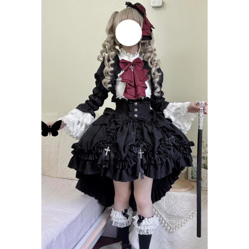 Gotická Lolita Šaty Set Y2k Večerní Párty Šaty Vintage Cosplay Ženy