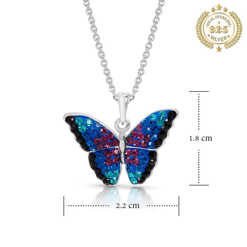 Collana a forma di farfalla in argento sterling con smalto viola sopra 925 - Cina Collana in smalto viola e collana con farfalla prezzo