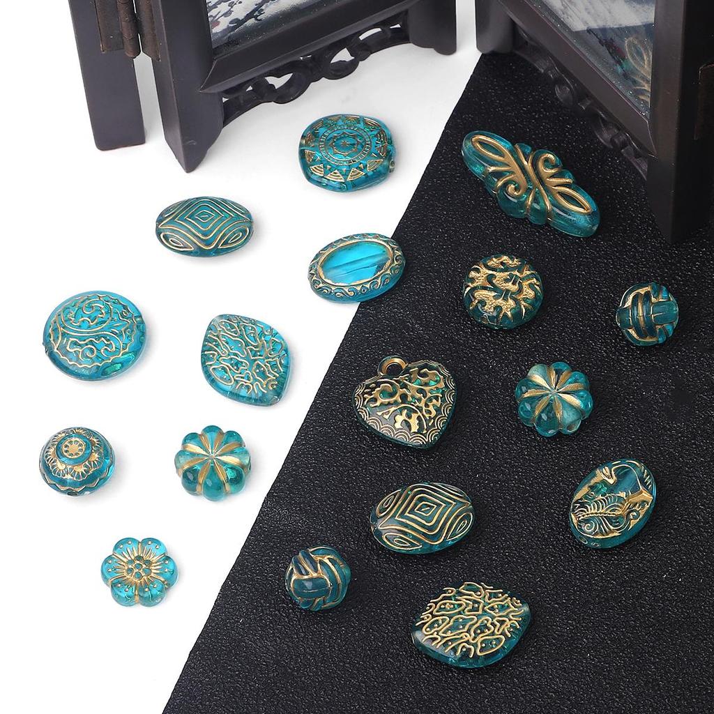 Baroque Retro Tracing Gold Beads Acrylic Multiple Styles Beads For Jewelry Making DIY Charm Decoration