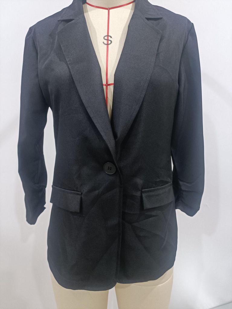 Eleganter Schalkragen Taillenbindung 3/4-Ärmel Oberbekleidung - Freizeit- & Business-Damenbekleidung