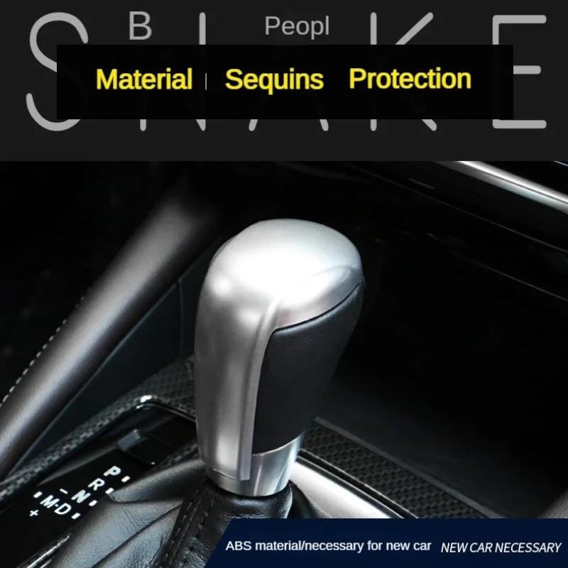 Car Gear Shift Knob Cover Trim Sticker ABS Carbon Fiber For Mazda 2 3 6 CX3 CX5 CX8 CX9 2014-2025 Interior Decoration Protection