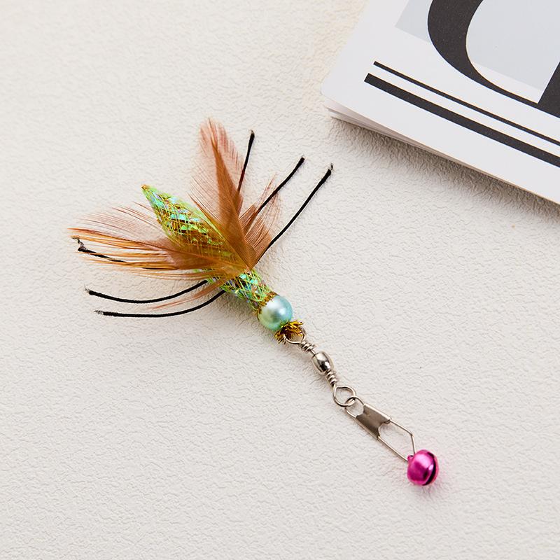 3pcs Artificial Insect Cat Toy Teaser Stick for Changing Heads Feather Pet Toys Wand Accessories