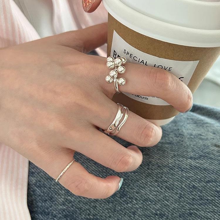 Adjustable Double Layer Irregular Texture Ring - Versatile and Stylish Women's Fashion Index Finger Ring