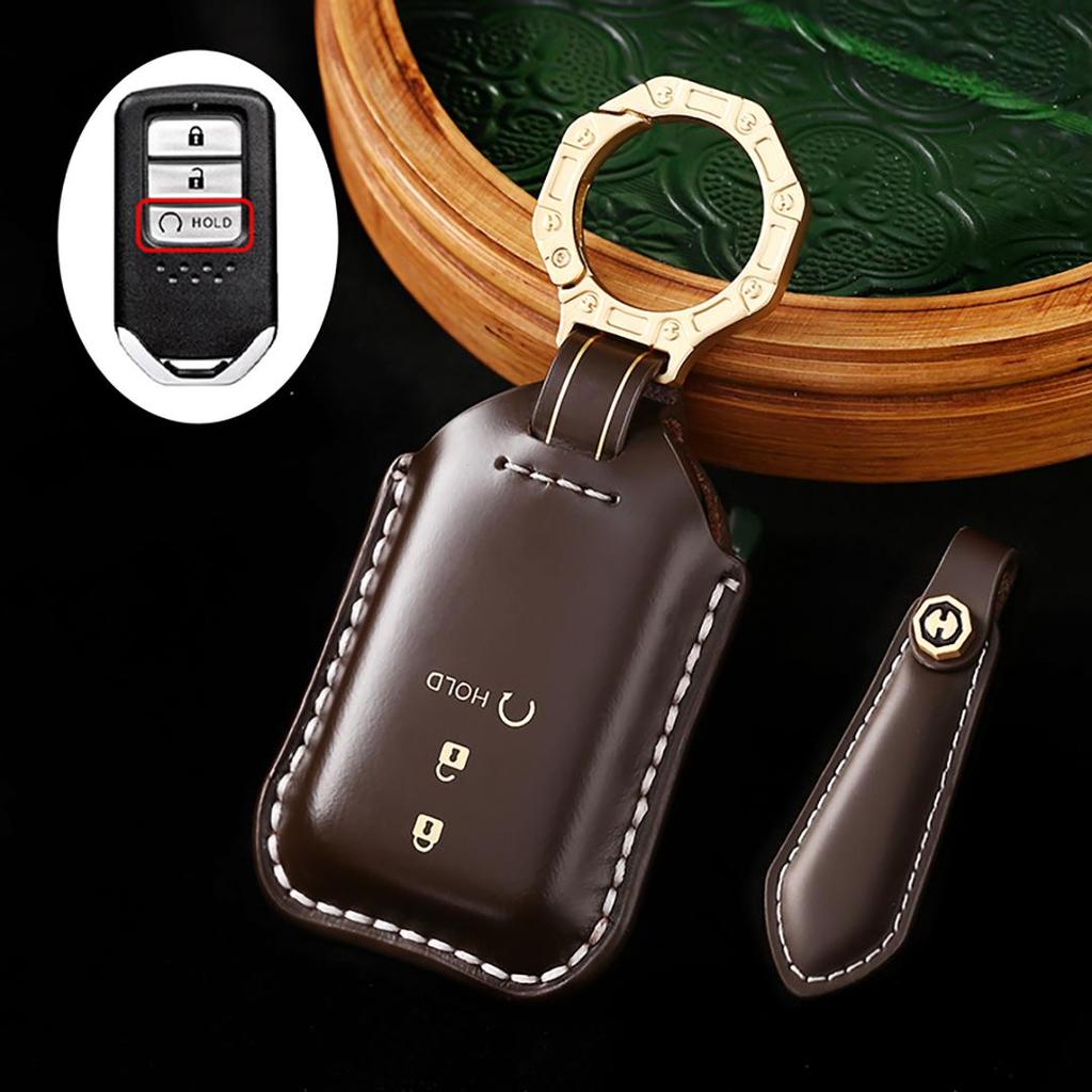 Honda Accord Civic CRV Pilot Odyssey Handmade Cowhide High-End Car Key Cover keychain