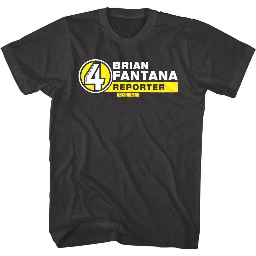 Anchorman Brian Fantana Reporter Name Tag Men s T Shirt 2XL