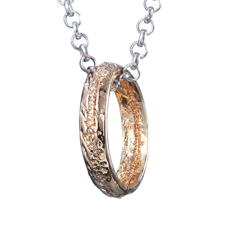 

Горячее кольцо из фильма, ожерелье с подвеской высокого качества, 50 см, золото, серебро, ювелирные изделия, модные повседневные индивидуальные женские и мужские подарки 50cm