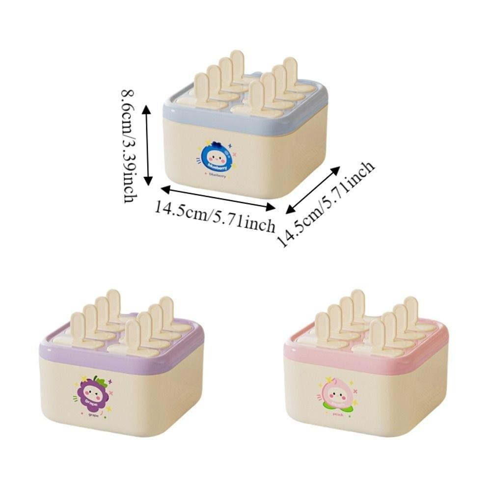 Cartoon Maker Ice Pop Trays 8 Grids Ice Pop Maker Food Grade Ice Cream Box Summer