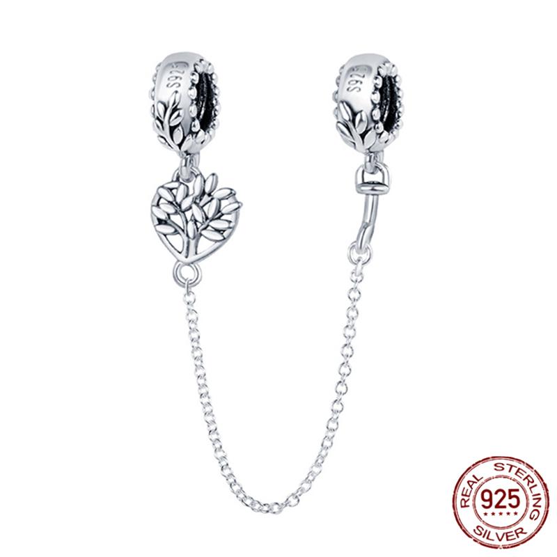 Breloque Chaîne de Sécurité Étoiles et Lune Trèfle à Quatre Feuilles en Cuivre pour Bracelet Authentique DoItYourself Bijoux Cadeaux