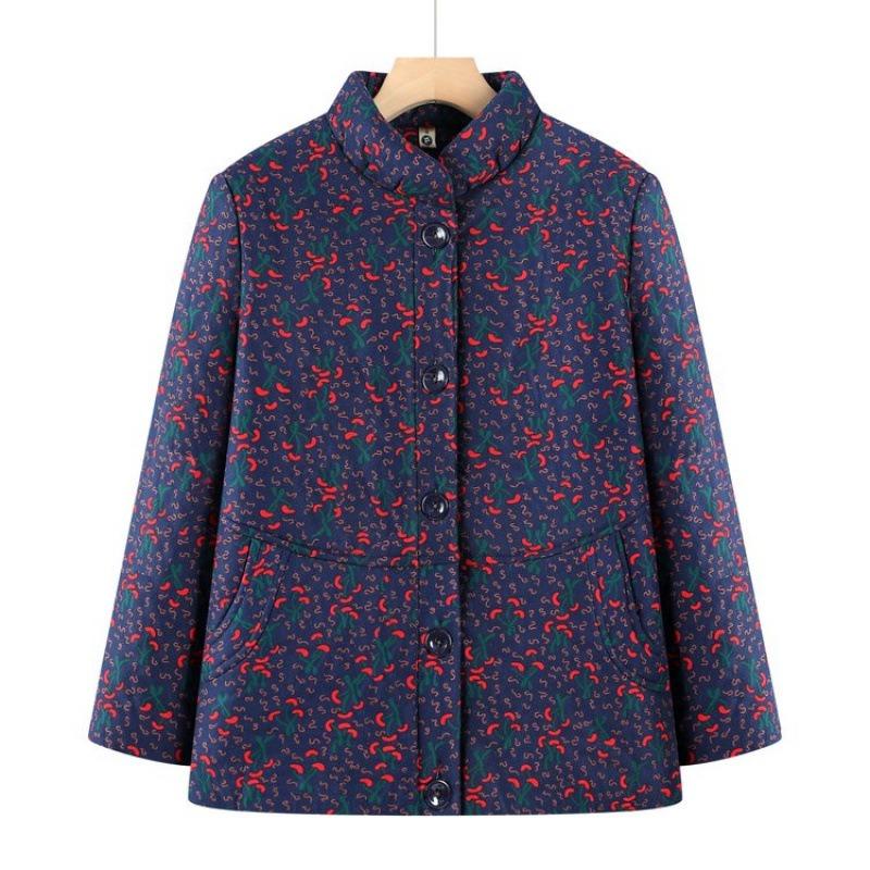 

Зимняя стеганая одежда из верблюжьей шерсти для среднего возраста и пожилых людей, утолщенная стеганая куртка, теплая стеганая куртка, зимняя женская 5XL [Recommended 150-80 kg] синий