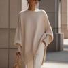 Damen Uni Rundhals Pullover Strickoberteil, Lockerer Fauler Stil Freizeit Strickbluse