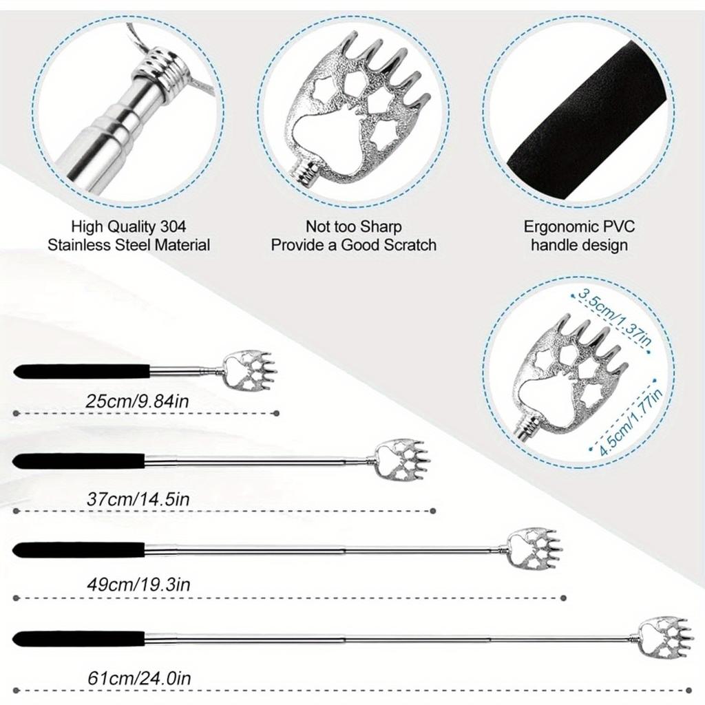 Telescopic Back Scratcher Scratching Backscratcher Massager Kit Back Scraper Extendable Telescoping Itch Health Products Hackles