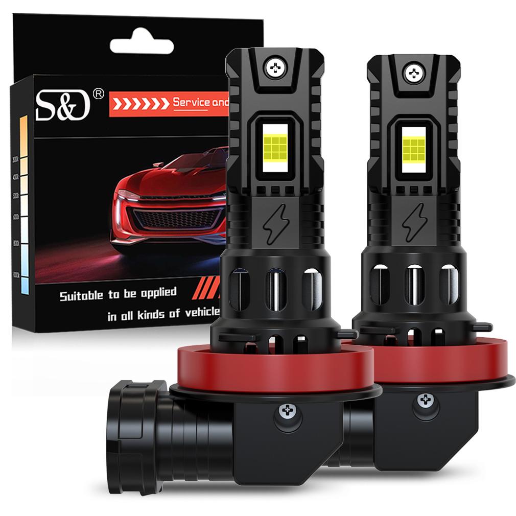 2Pcs 20000LM H4 H7 LED Headlight Bulbs Canbus H11 H8 9005 HB3 9006 HB4 18Core CSP LED Fanless Headlamp Fog Lights Auto Lamp Plug&Play 6500K White 12V
