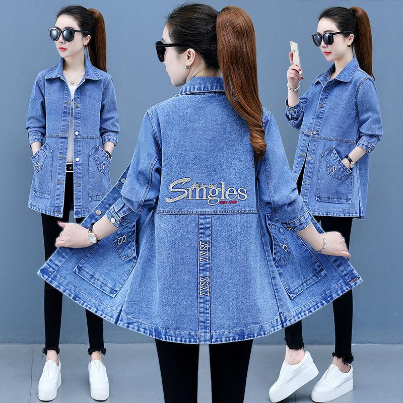 Fashion Single Breasted Long Denim Jacket Shrink Resistant Women Jacket Irregular Hem Long Women Jacket for Vacation