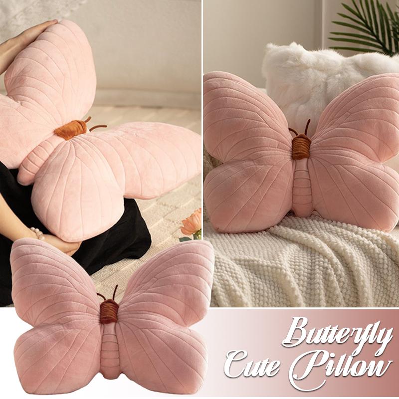 Cute Pink Butterfly Throw Pillow Plush Soft Stuffed Cushion Lifelike Butterfly Throw Pillow Home Couch Living Room Bed Decor