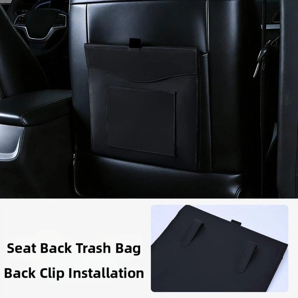 Storage Pocket Magnetic Adsorption Storage Bag Seat Hanging Trash Can  Car Interior Supplies