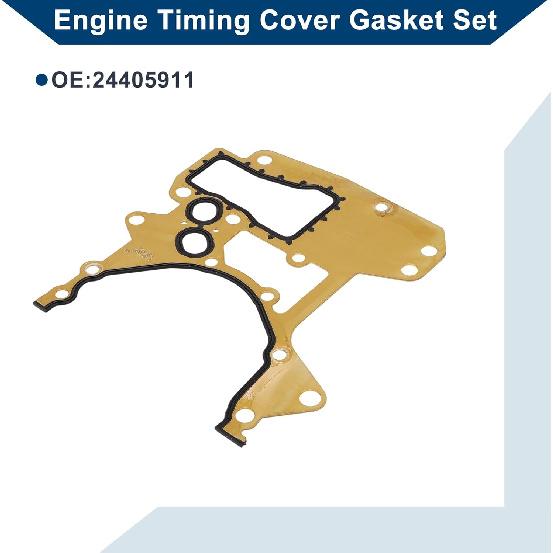 Motor-Steuergehäusedichtungssatz Nr. 24405911 für Chevrolet Sonic 1.8L 2012-2018 Steuergehäusedeckel Dichtung Langlebige Abdichtung Metall 1 Stück Goldfarben