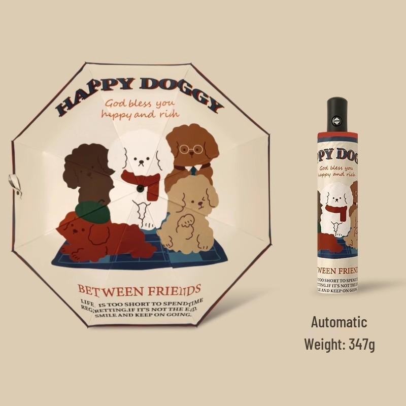 Autoschirm mit Doppelfunktion: Damen High-End Falt-Sonnenschirm mit Schwarzleim-Beschattung, UV-Sonnenschutz, Kompaktes Design