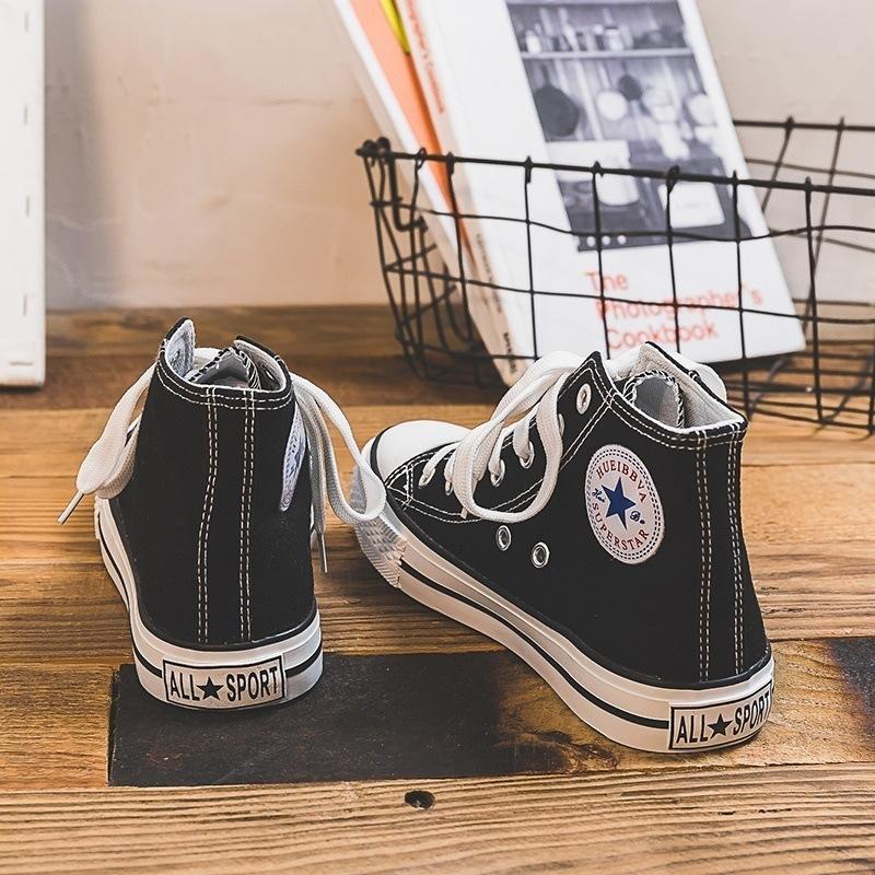 2025 Summer New Canvas Shoes Female Students 1970s High-top Lace-up Korean Version Sneakers Ing Trendy Versatile Board Shoes