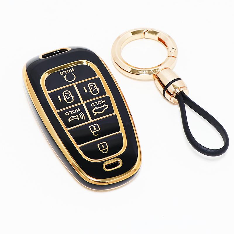 Mode TPU 7 Knoppen Afstandsbediening Sleutelhanger Hoes Accessoires Voor Hyundai Tucson Nx4 Staria Ioniq Sonata Nexo Dn8 Santa Fe Tm