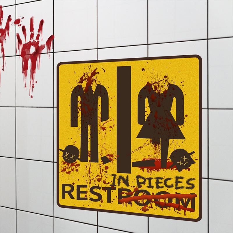 1 ks Halloween Halloweenská Strašidelná Noc Hororová Párty Dekorace Na Zeď Krvavá Nálepka Do Koupelny
