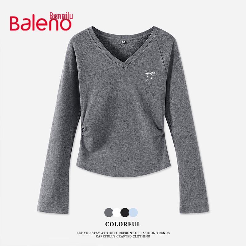 Baleno Women s V-Neck Brushed Thermal Long-Sleeve T-Shirt S