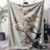 Plum Blossom Throw Soft Flannel AC Blanket Lightweight Summer Nap Throw Cozy  Blanket for Sofa Bed Travel Home